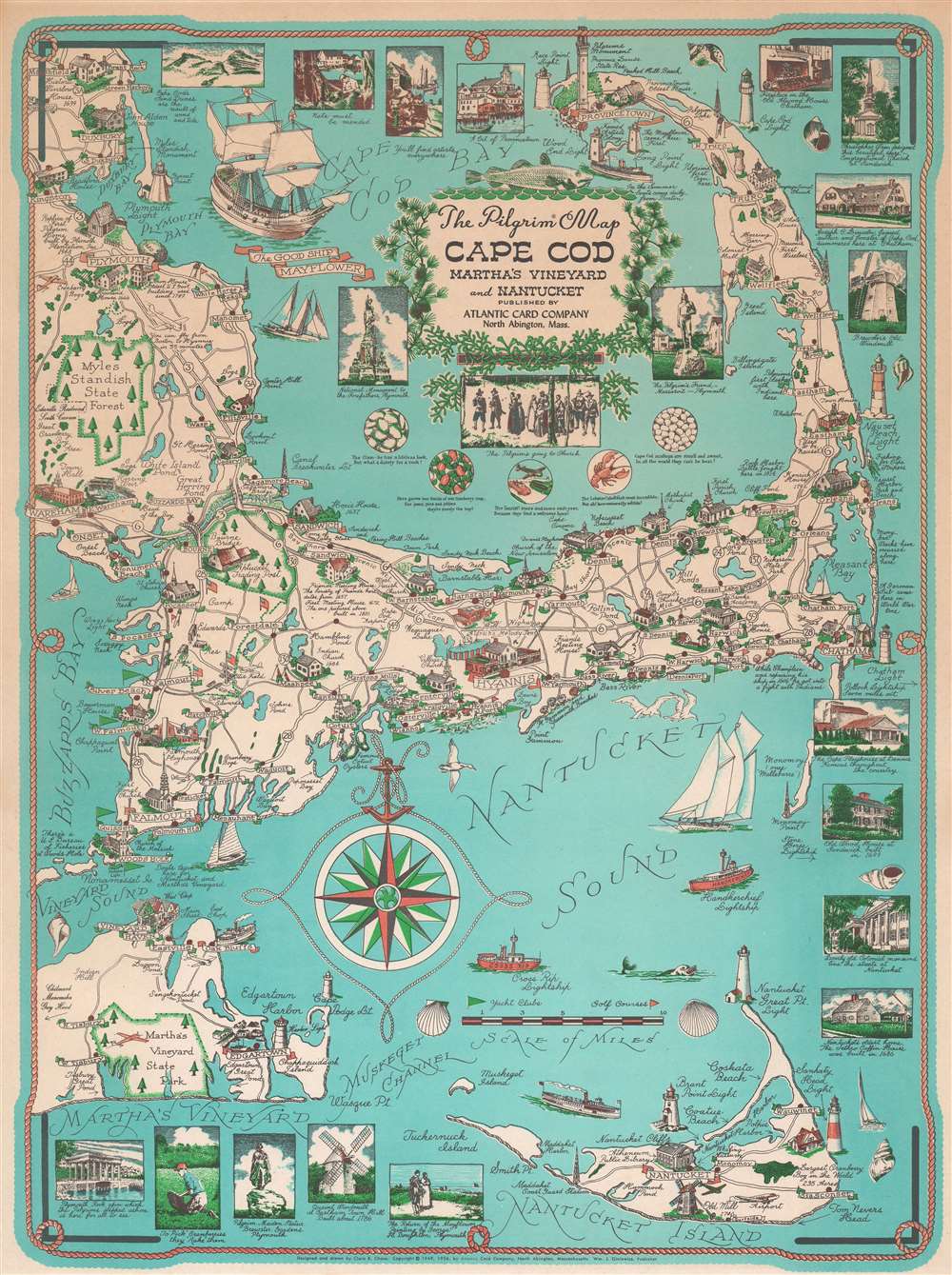 The Pilgrim Map Cape Cod Martha S Vineyard And Nantucket Geographicus