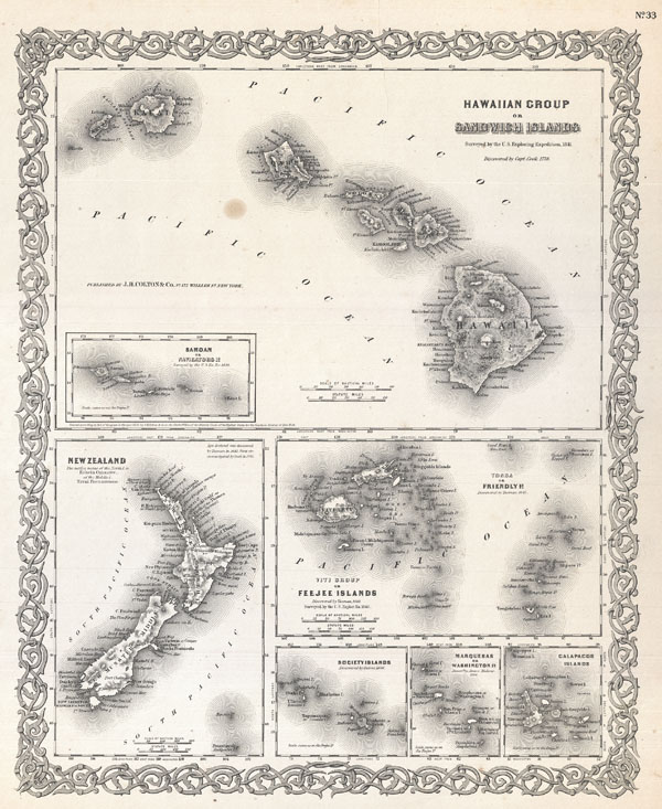 old maps of new zealand. of Hawaii and New Zealand