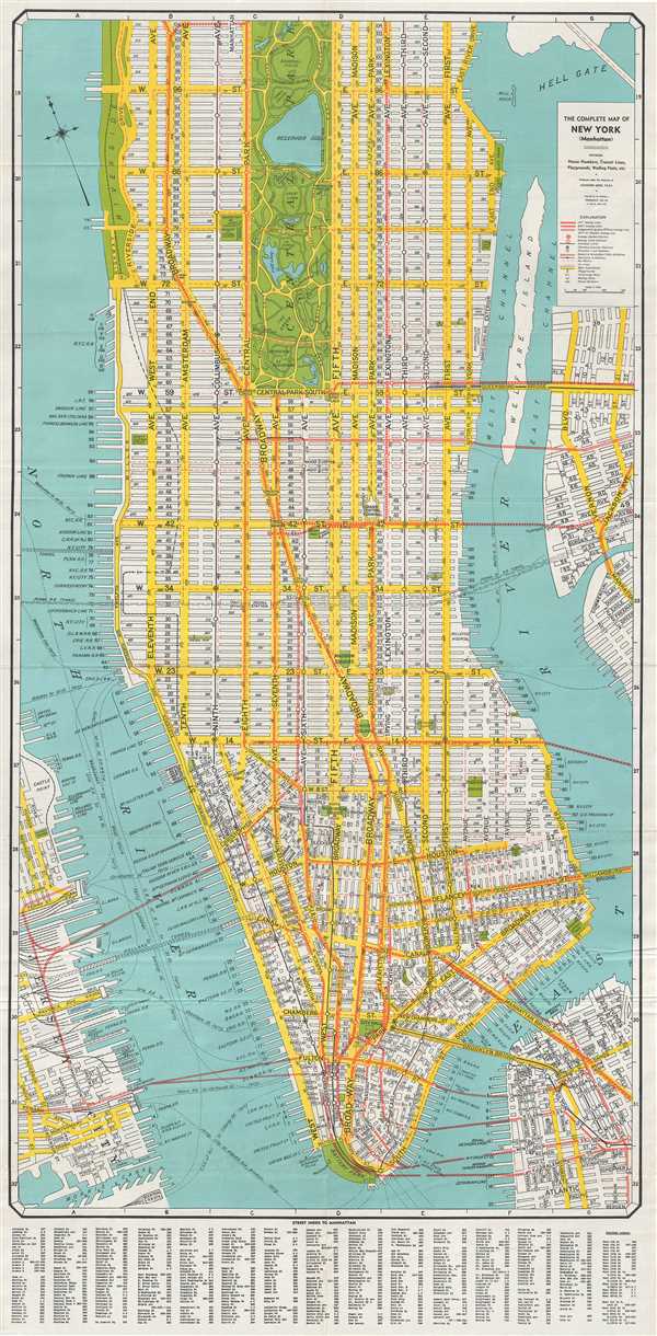 1940 Geographia Company City Plan Or Map Of New York City