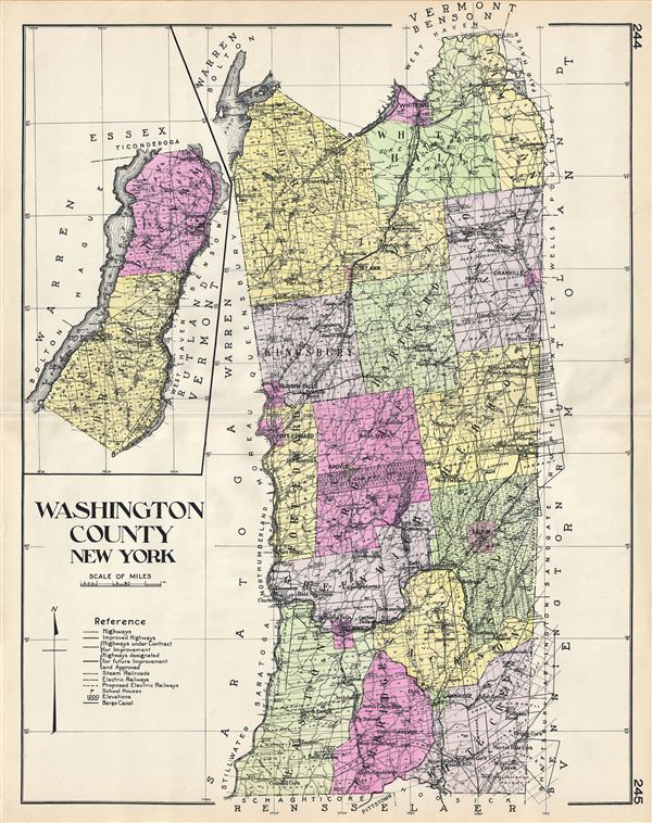 Washington County New York. Geographicus Rare Antique Maps