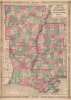 1865 Johnson Map of Arkansas, Mississippi, and Louisiana