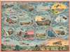 1912 Saussine Pictorial Aviation 'Round the World' Board Game