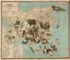 1928 Terezia and Janos Pictorial Wall Map of Asia in Hungarian