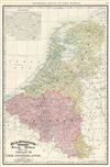 1892 Rand McNally Map of Belgium and the Netherlands
