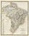 1835 Hall Map of Brazil, Uruguay, and Paraguay