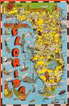 1946 Skacel Cartoon Map of Florida