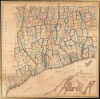 1854 Exene Tobey Schoolgirl Manuscript Map of Connecticut