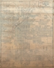 1907 E. M. Beeler Wall Map of Denver, Colorado w/ railroad manuscript