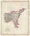 1854 Pharoah and Company Map of the Kurnool District in Andhra Pradesh, India