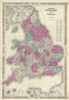 1863 Johnson Map of England and Wales