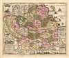 1683 Job / Christian Ludolf Map of Ethiopia showing the Source of the Nile
