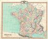 1850 Cruchley Map of France