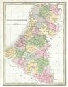 1835 Bradford Map of Belgium and Holland (Netherlands)