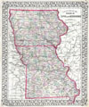 1872 Mitchell Map of Iowa and Missouri