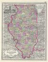 1887 Tunison Map of Illinois