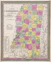 1853 Mitchell Map of Mississippi