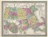 1854 Mitchell Map of Massachusetts and Rhode Island