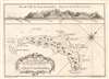 1780 Bellin Map of Robinson Crusoe Island, Juan Fernández Islands