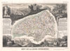 1852 Levasseur Map of the Department De La Seine Inferieure, France