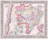 1864 Mitchell Map of Brazil, Bolivia and Chili