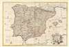 1708 Senex Map of Spain and Portugal