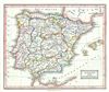 1845 Ewing Map of Spain and Portugal