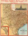 1939 Cram Wall Map of Texas