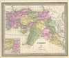 1849 Mitchell Map of Turkey in Asia ( Palestine, Syria, Iraq, Turkey )