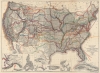 1908 Berthrong / Bond Map of the United States w/ Roads and Exploration