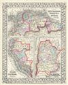 1867 Mitchell Map of Colombia, Venezuela, Guiana, Peru, Ecuador, and Argentina