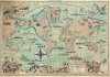 1954 Baille Pictorial Map of the World Tracing Voyages of French Warships