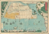 1862 Yoshikazu Ukiyo-e Map of Treaty Port Yokohama, Japan
