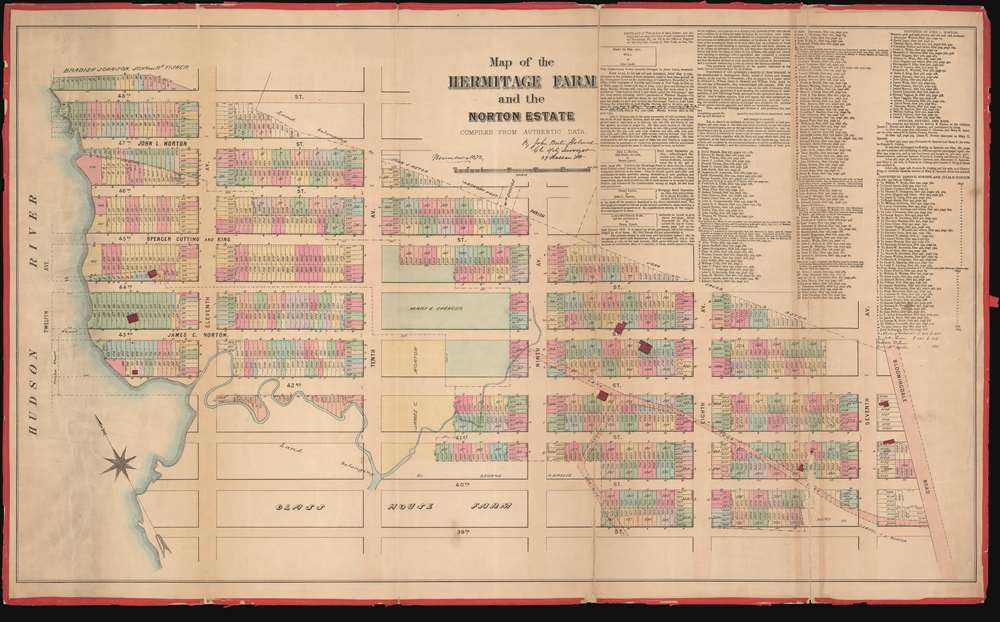 1872 Holmes Map of Hell's Kitchen, Manhattan, New York City