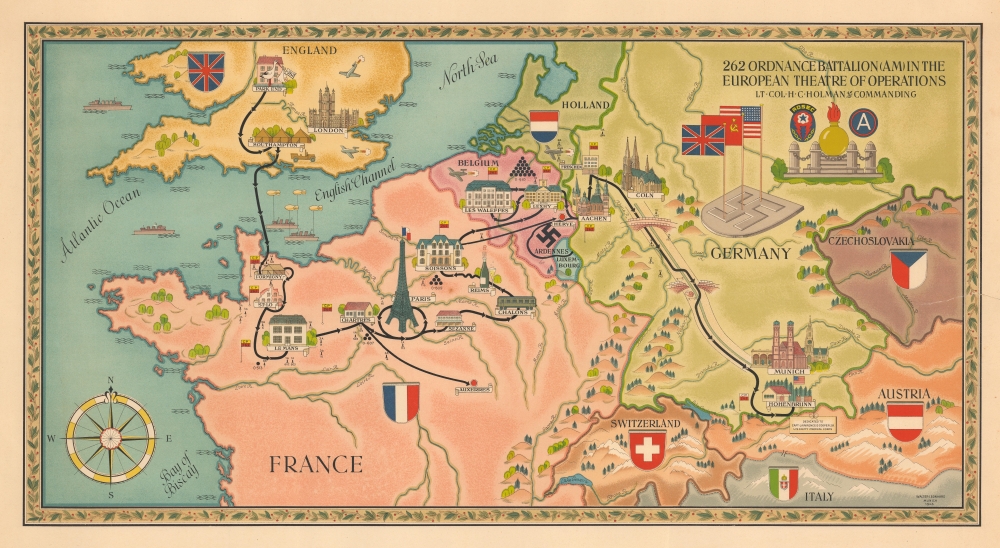 262 Ordnance Battalion (AM) in the European Theatre of Operations. Lt. Col. H.C. Holman Commanding. - Main View
