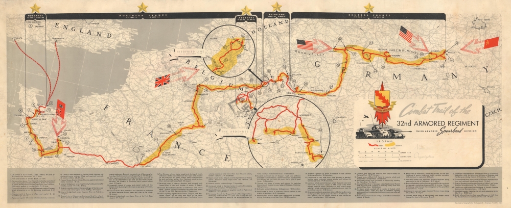 Combat Trail of the 32nd Armored Regiment Third Armored Spearhead Division. - Main View