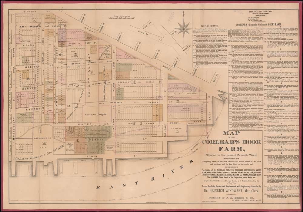 Map of the Corlear's Hook Farm, Situated in the present Seventh Ward… - Main View