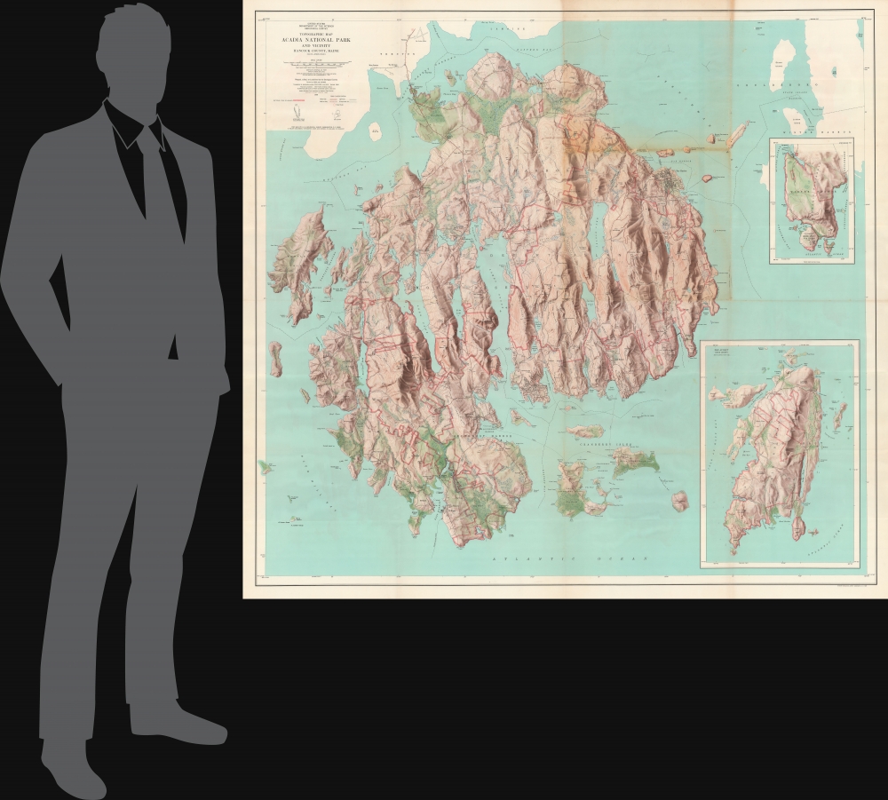 Topographic Map of Acadia National Park and Vicinity Hancock County, Maine. - Alternate View 1