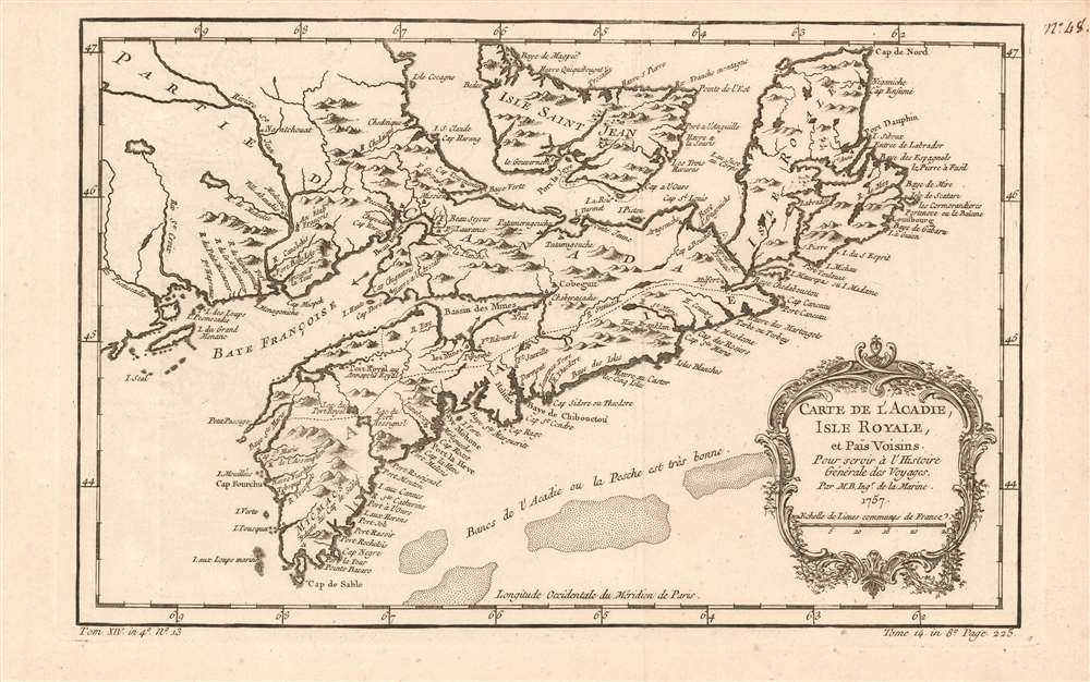Carte Du Golphe De St. Laurent et Pays Voisins Pour servir a l'Histoire Generale des Voyage. - Main View