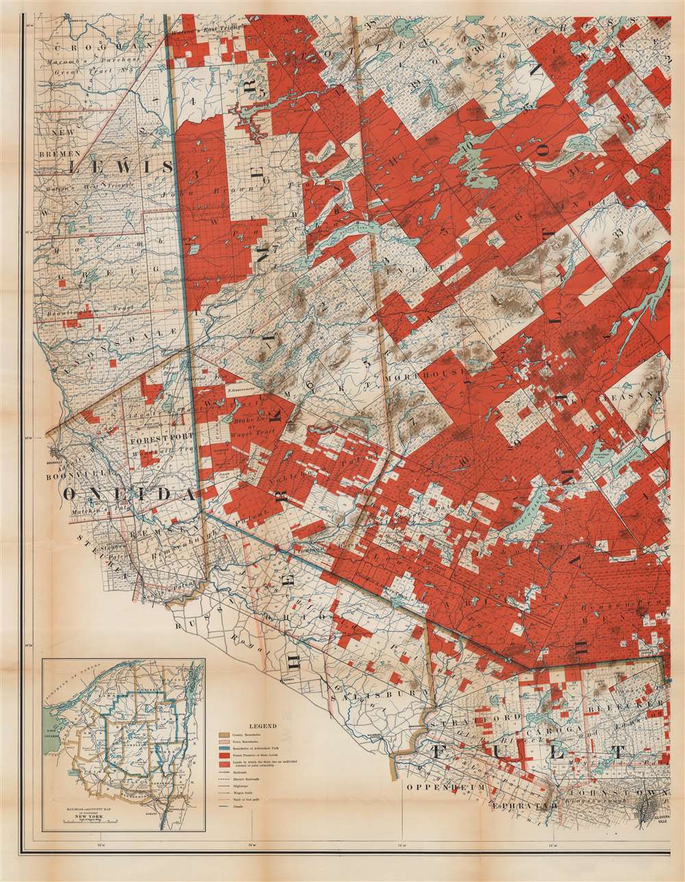 Map of the Adirondack Forest and Adjoining Territory. - Alternate View 4