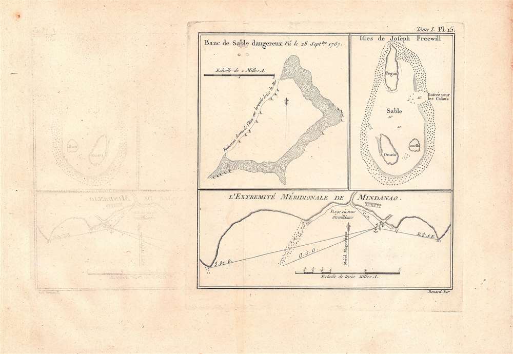 Banc de sable dangereux Vû le 28 Septbre. 1767; Isles de Joseph Freewell; l'extremité méridionale de Mindanao. - Main View