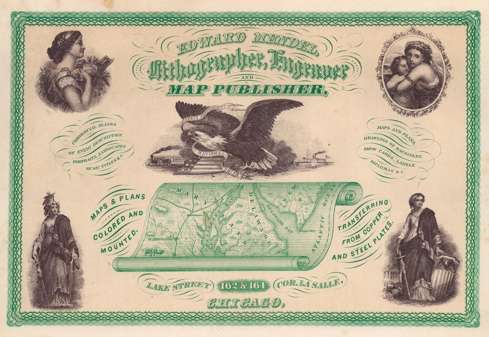1868 Edward Mendel Map Publishing Advertisement