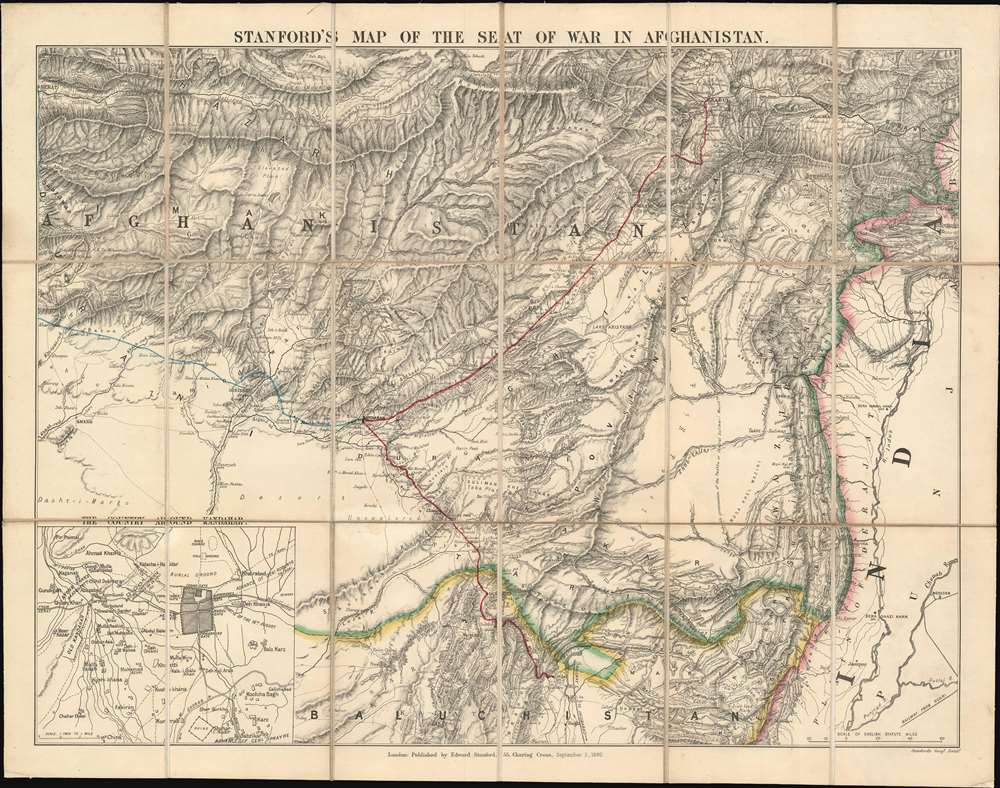 Stanford's Map of the Seat of War in Afghanistan. - Main View