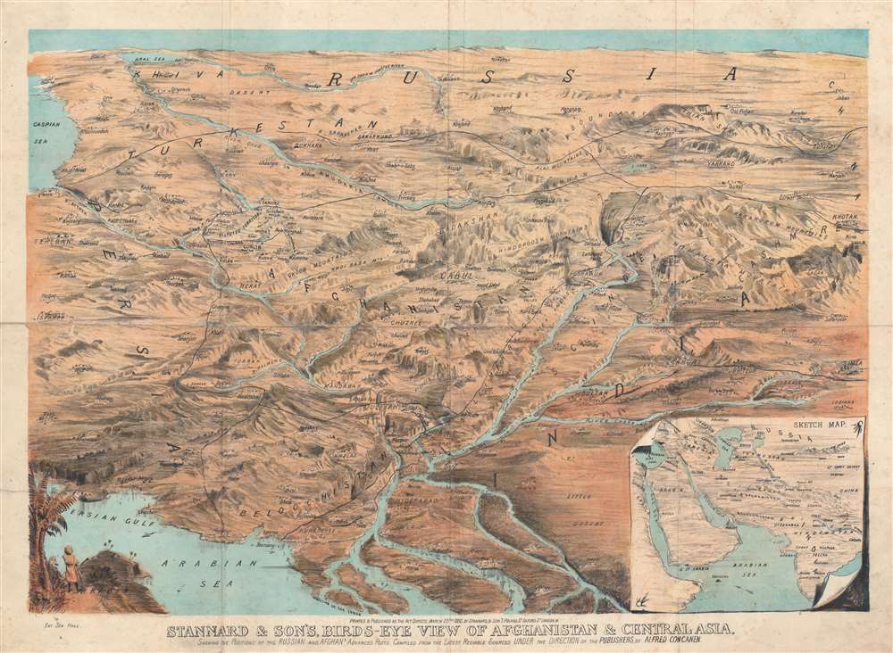 Stannard and Son's Bird's-Eye View of Afghanistan and Central Asia. - Main View