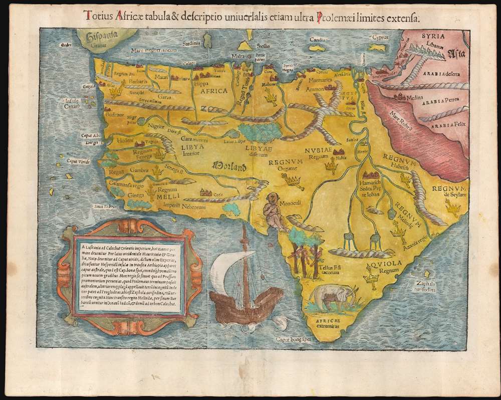 Totius Africae tabula et descriptio universalis etiam ultra Ptolemaei limites extensa. - Main View