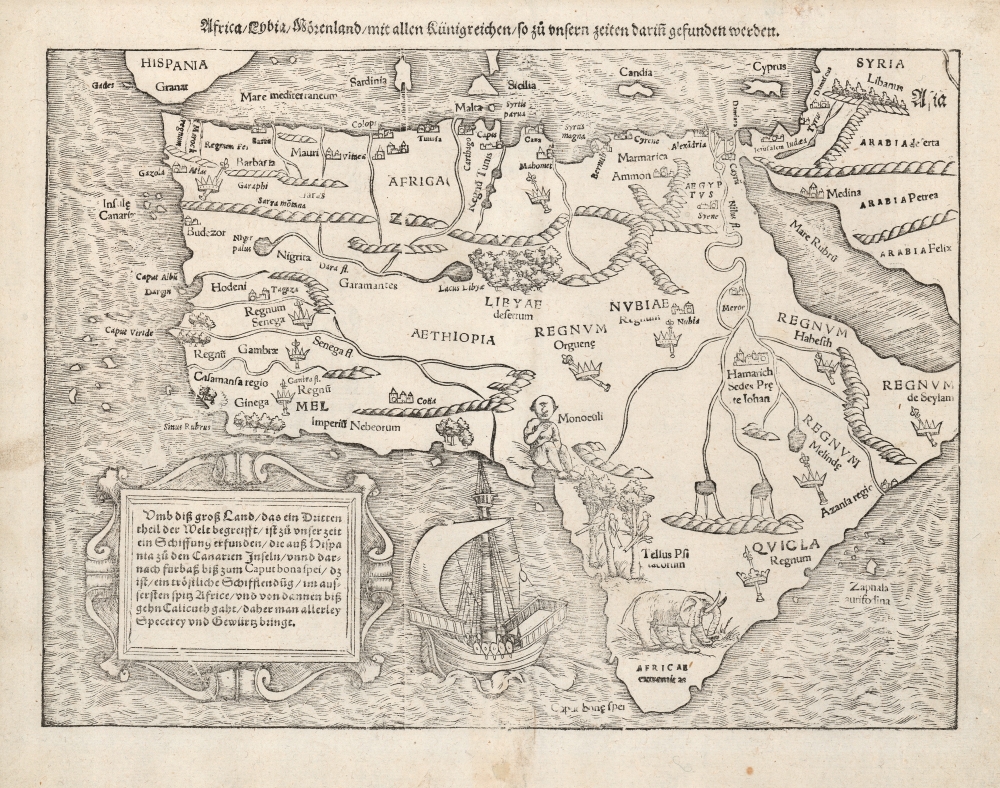 1574 Munster Map of Africa