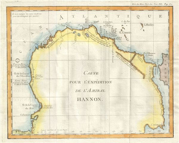 Carte pour l'Expedition de l'Amiral Hannon. - Main View