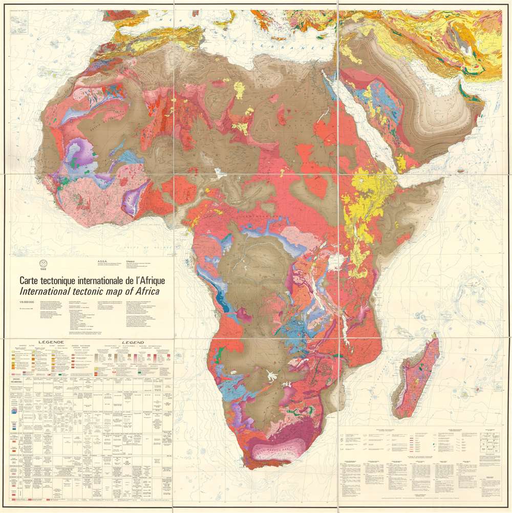Carte tectonique internationale de l'Afrique. / International tectonic map of Africa. - Main View