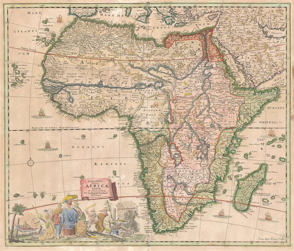 Accuratissima Totius Africae Tabula in Lucem producta per Iacobum de Sandrart Norimbergae. - Main View