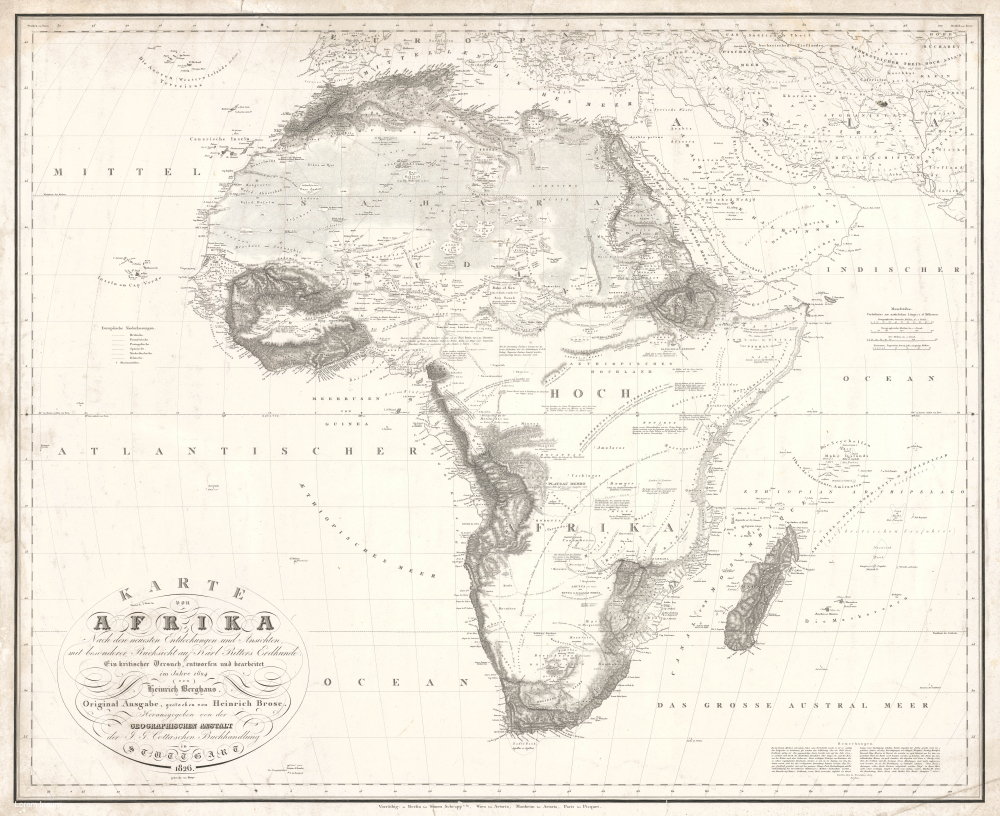 1827 Heinrich Berghaus / Brose Separate-issue Map of Africa