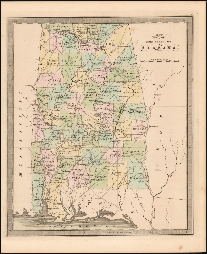 Map of the State of Alabama. - Main View